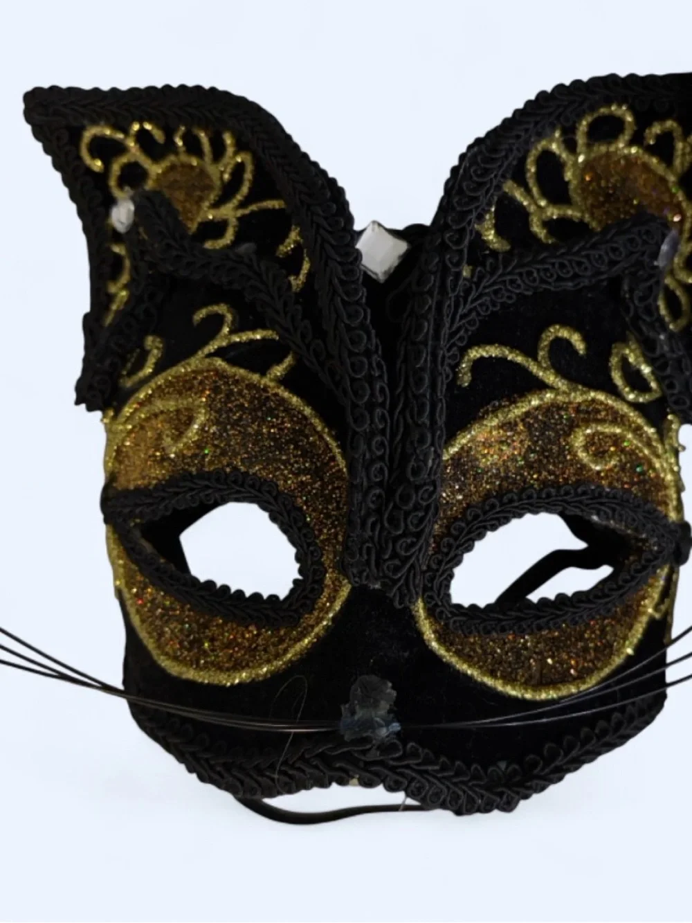 Black & Gold Cat kids or women’s Masquerade Mask - Fashion Accessory